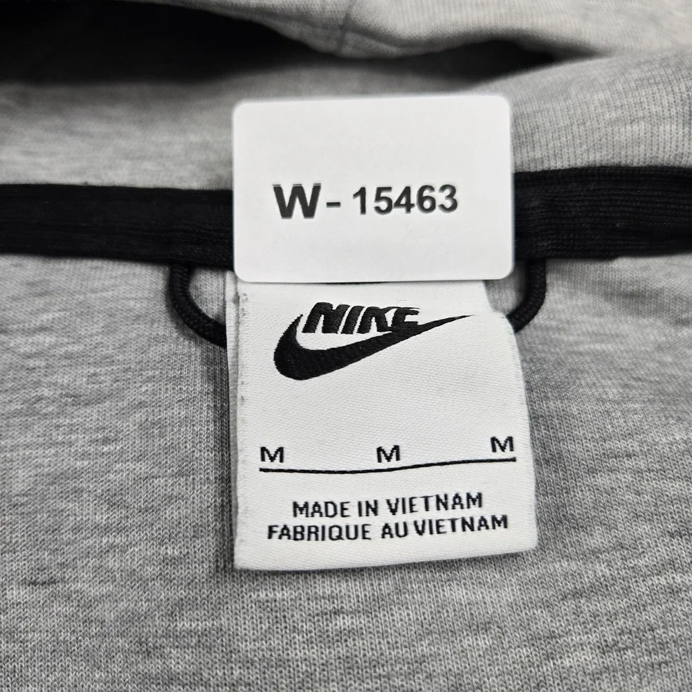 Nike Men Jacket M Gray Tech Fleece Windrunner Zipper Pockets Full Zip